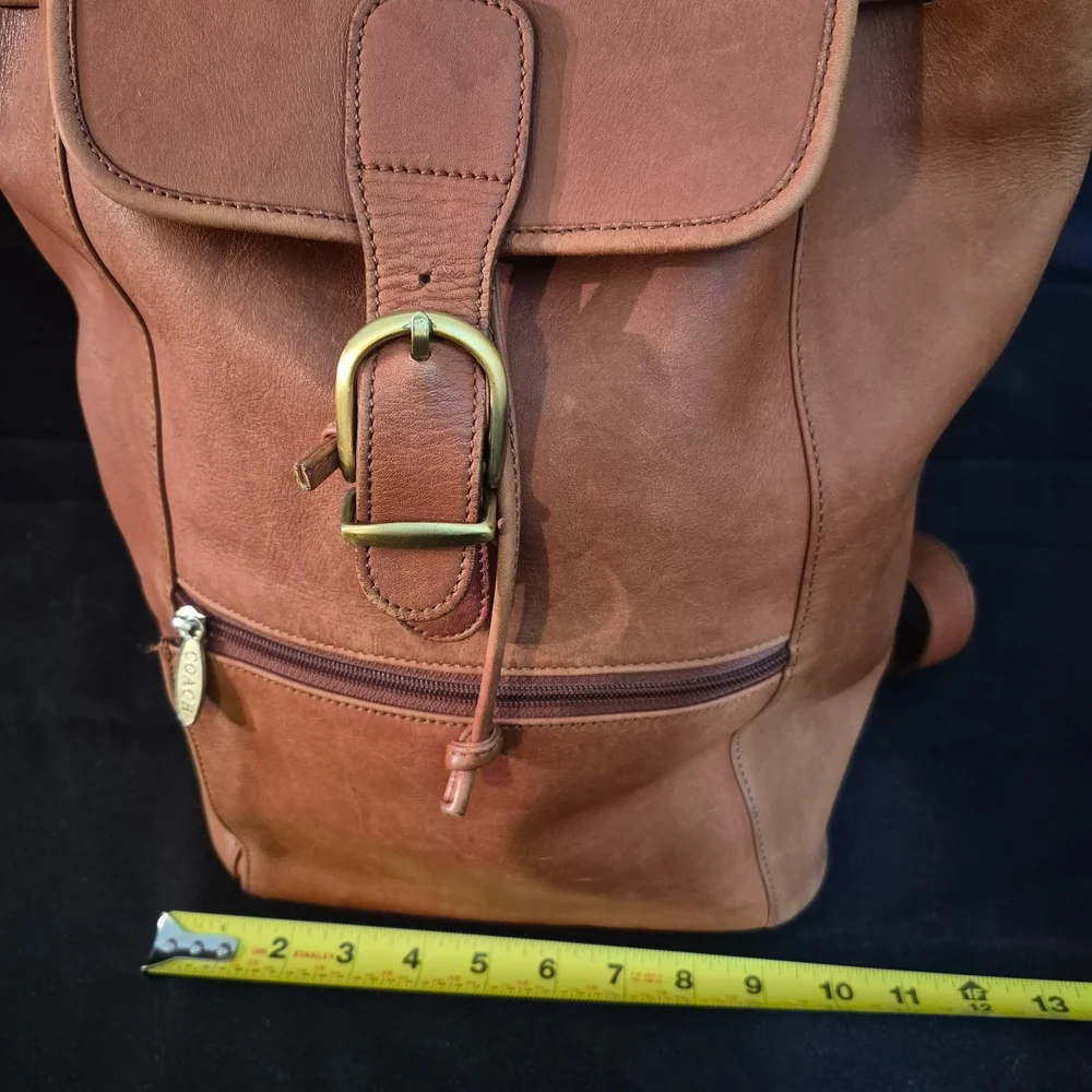 Coach Vintage Backpack Tan Soft Leather  Rucksack Old Coach Vintage Very Nice. - Picture 7 of 12